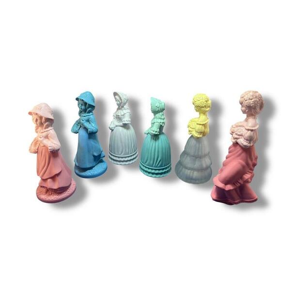 LOT of 6 Vintage 70s Avon Pretty Girl Pink & Little Girl Blue Cotillion EMPTY - Picture 4 of 8